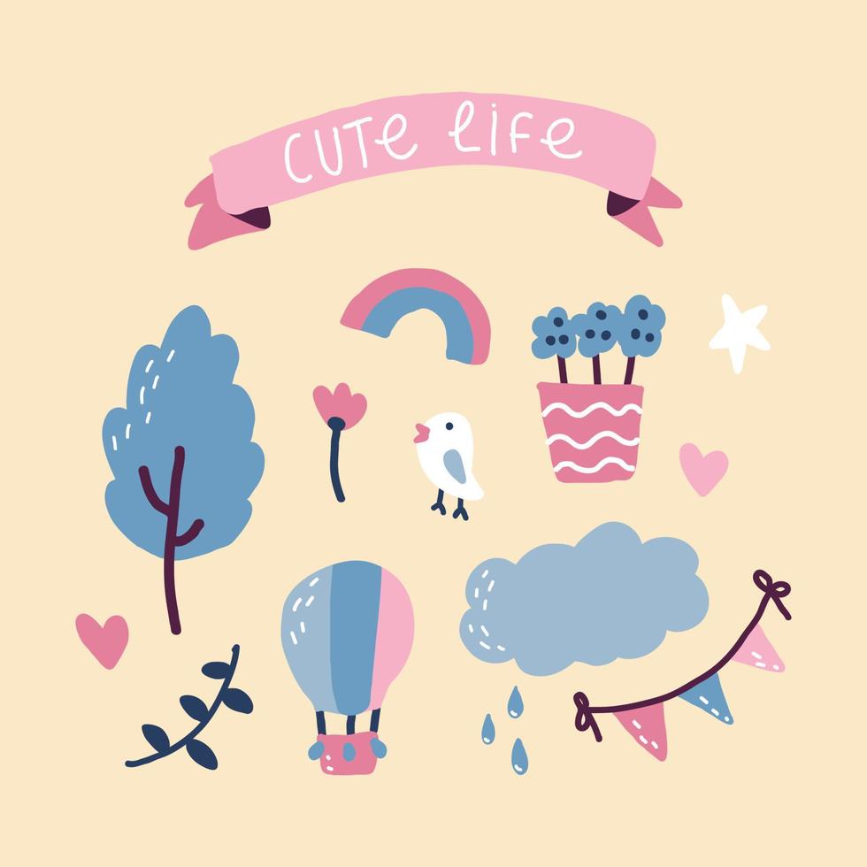 Cute Life Doodles vector