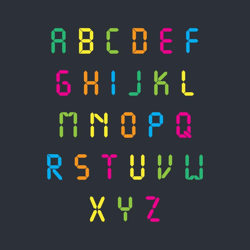 Neon Digital Letters vector