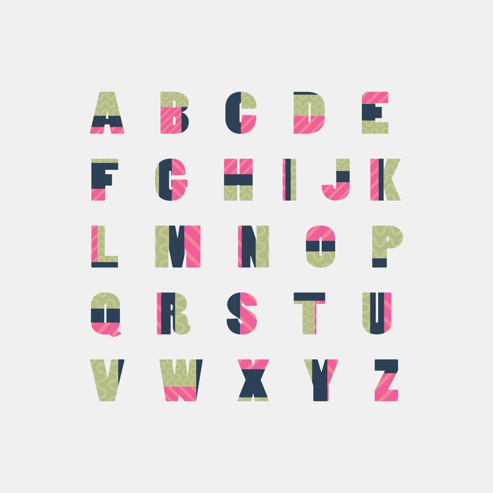 Patchwork Colorful Alphabet vector