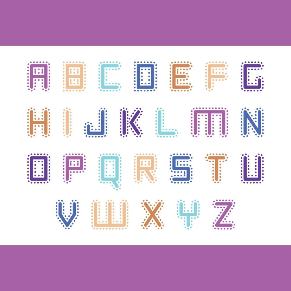 Purple Vibe Alphabet vector
