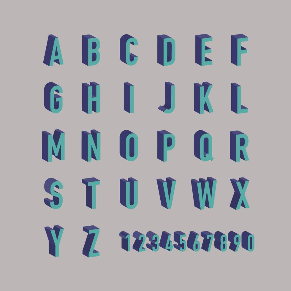 3D Blue Alphabet vector