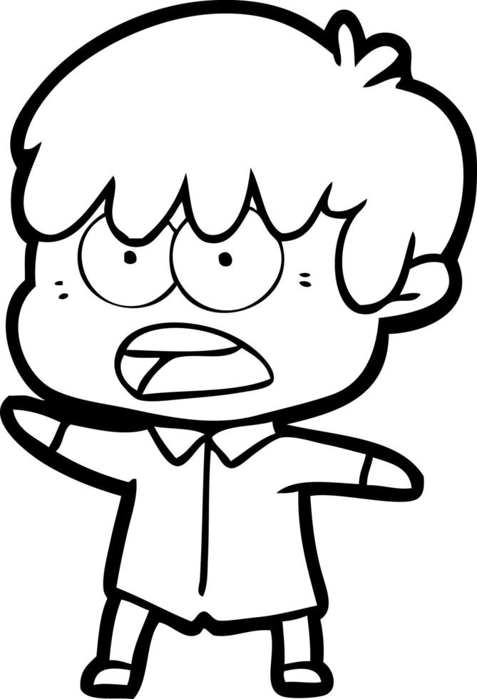 worried cartoon boy vector
