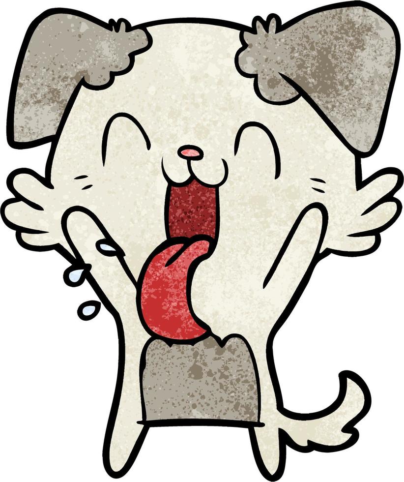 cartoon panting dog waving vector