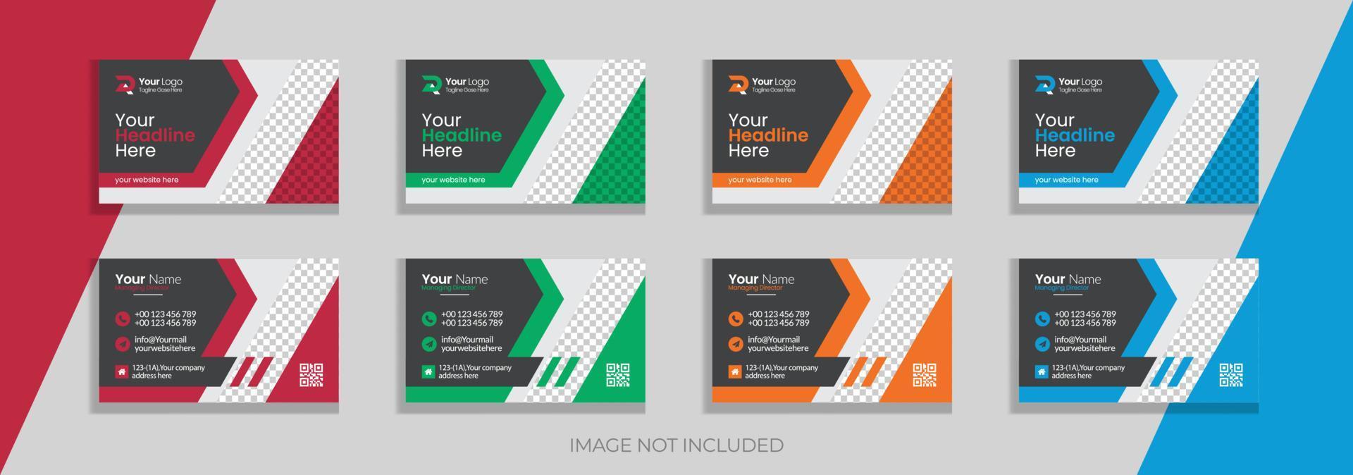 Creative corporate business card template design free vector