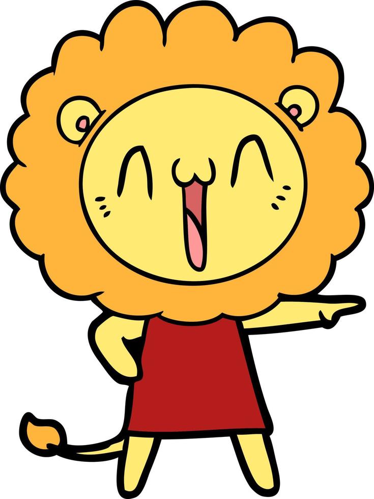 happy cartoon lion vector