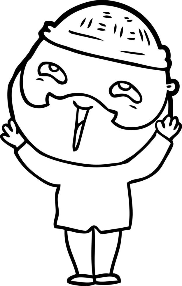 cartoon happy bearded man vector