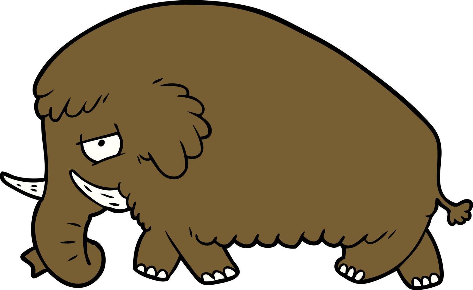 Vector cartoon mammoth