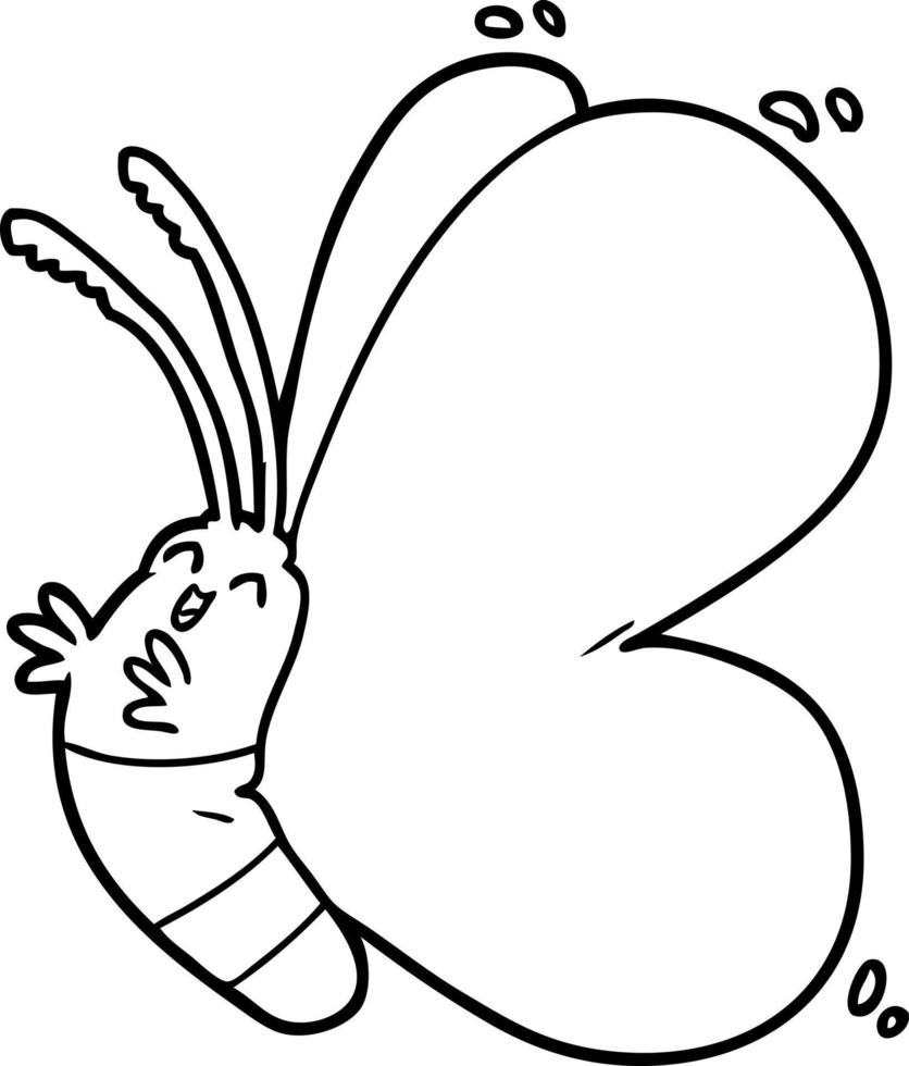 funny cartoon butterfly vector