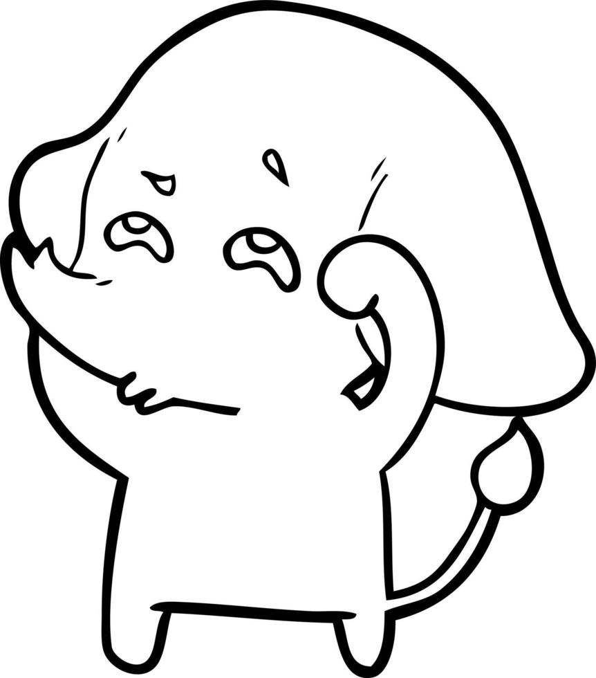 cartoon elephant remembering vector