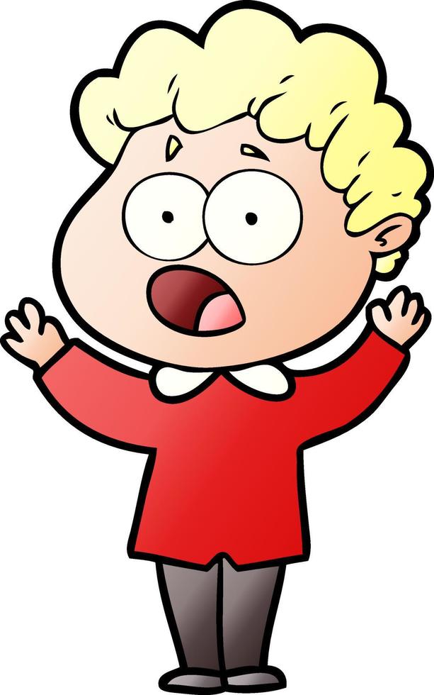 cartoon man gasping in surprise vector