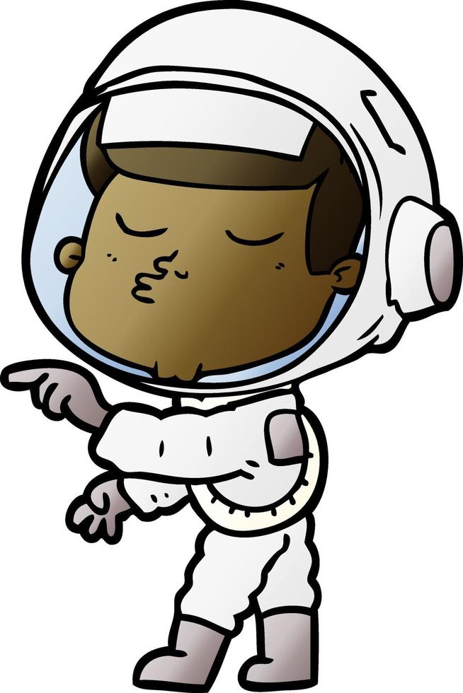 cartoon confident astronaut vector