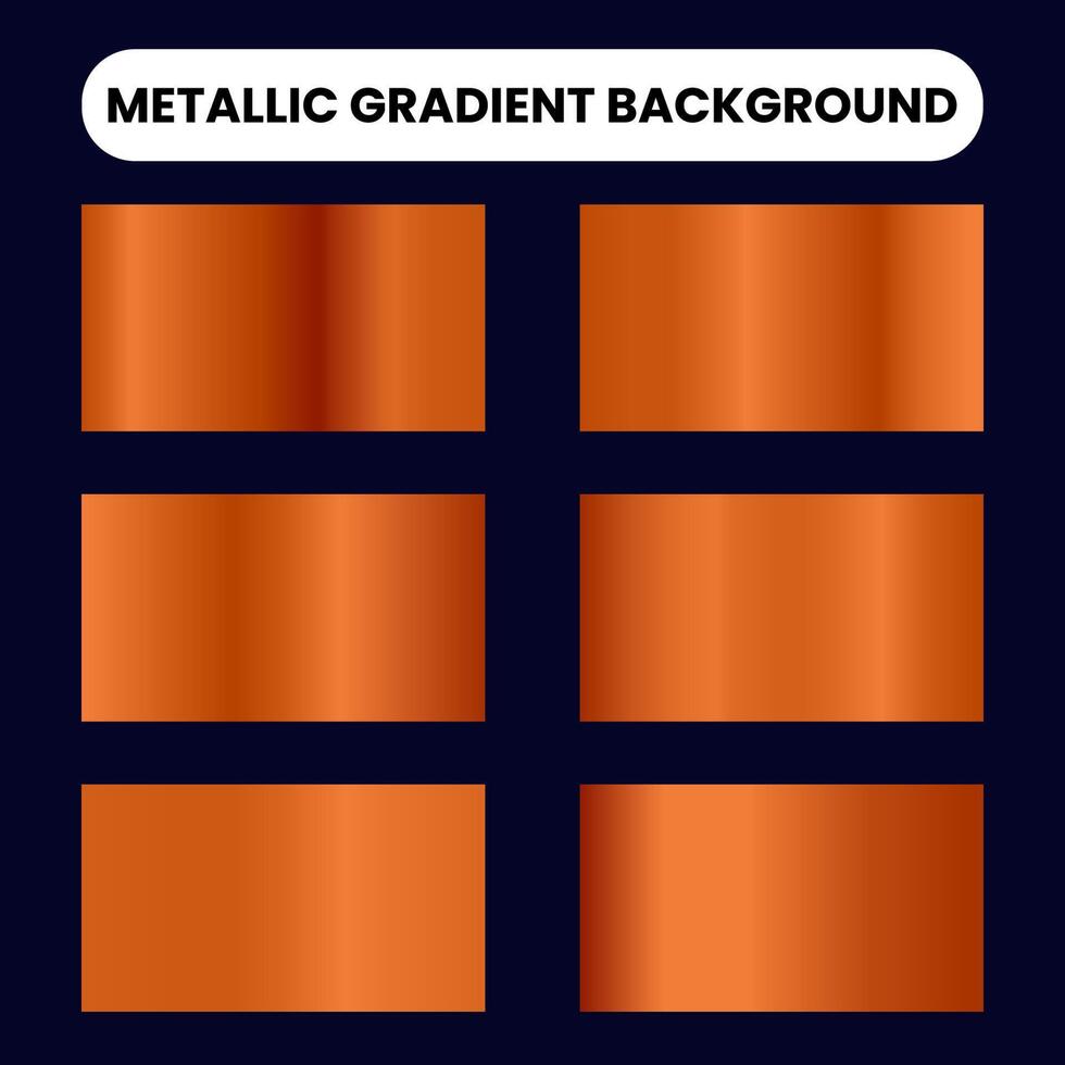 Collection of orange metallic gradient background vector