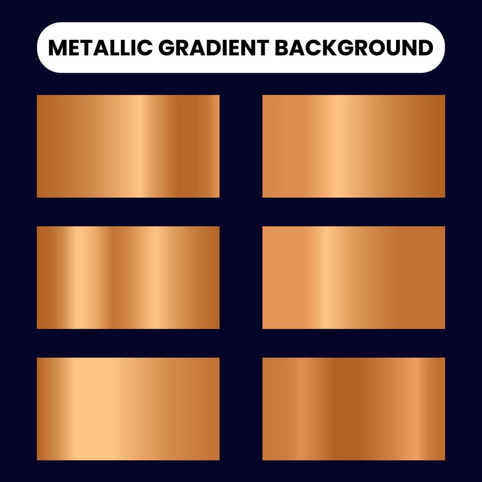 Collection of brown metallic gradient background vector