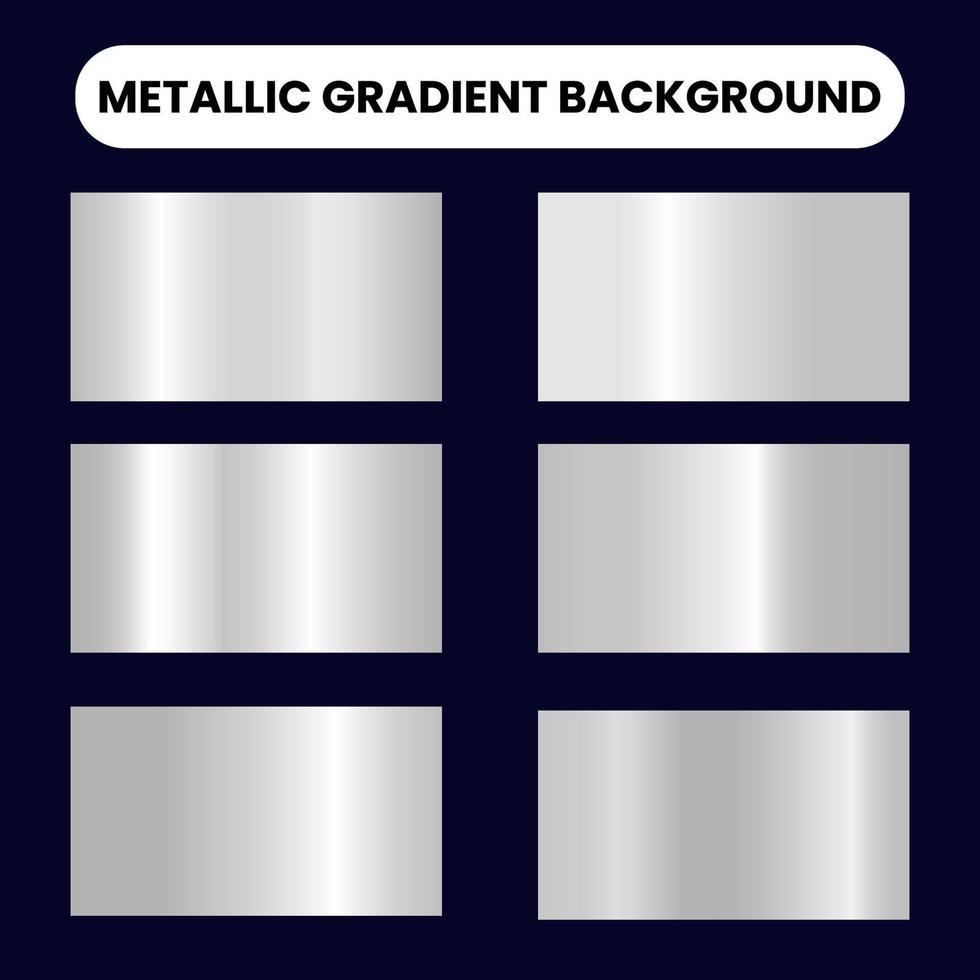 Collection of grey metallic gradient background vector