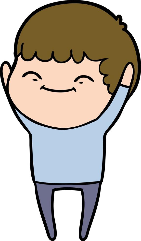 cartoon smiling boy vector