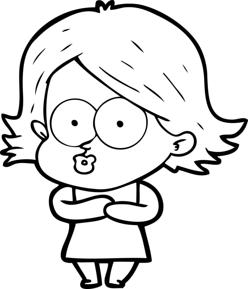 cartoon girl pouting vector