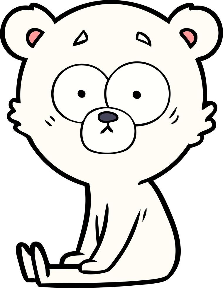 dibujos animados de oso polar nervioso vector