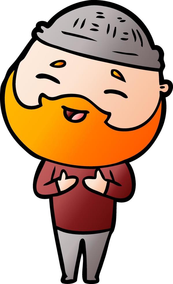 cartoon happy bearded man vector