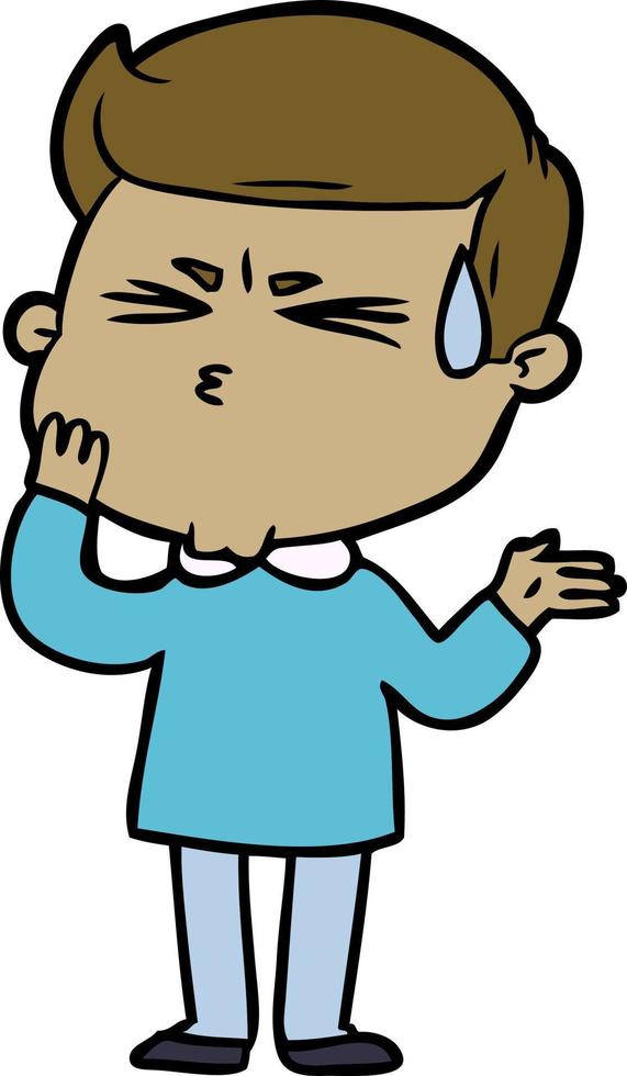 cartoon man sweating vector