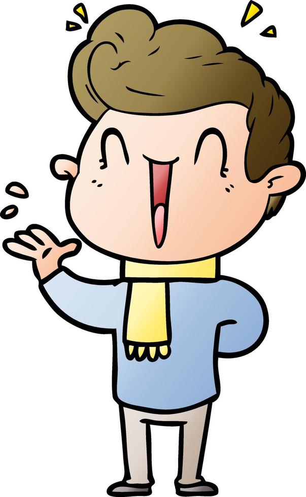 cartoon excited man vector