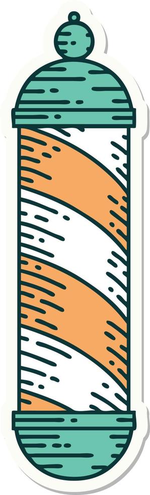 tattoo style sticker of a barbers pole vector