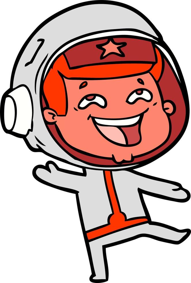 cartoon happy space man vector