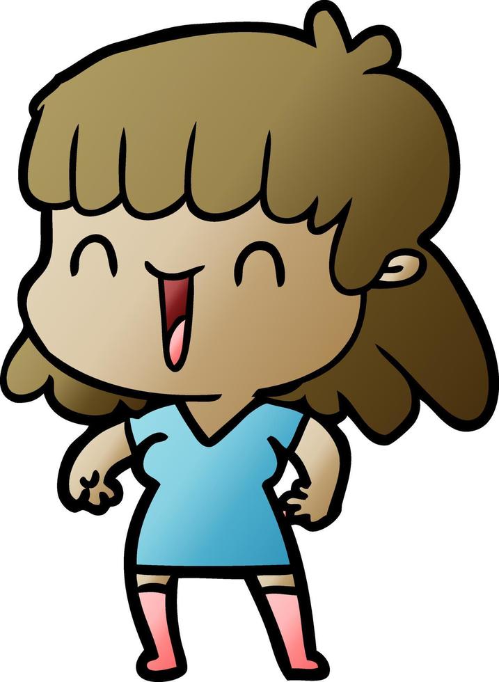 cartoon character woman vector