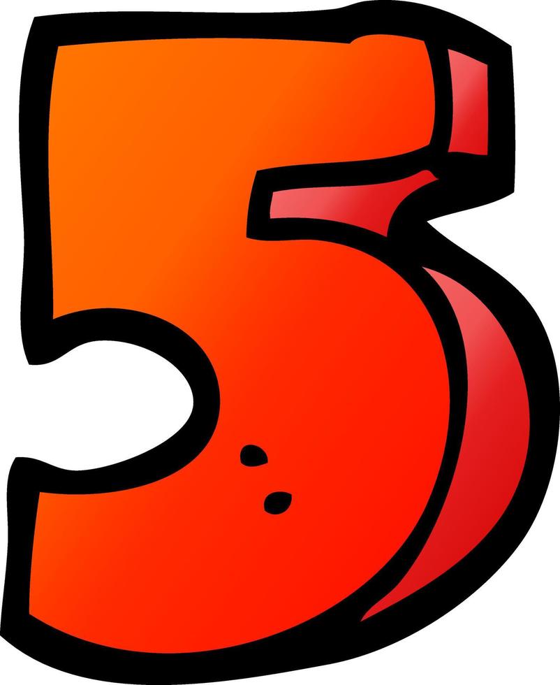 vector gradient illustration cartoon number five