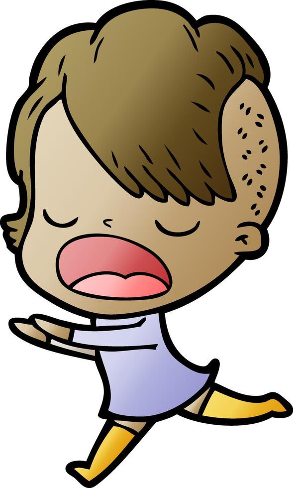 cartoon cool hipster girl talking vector