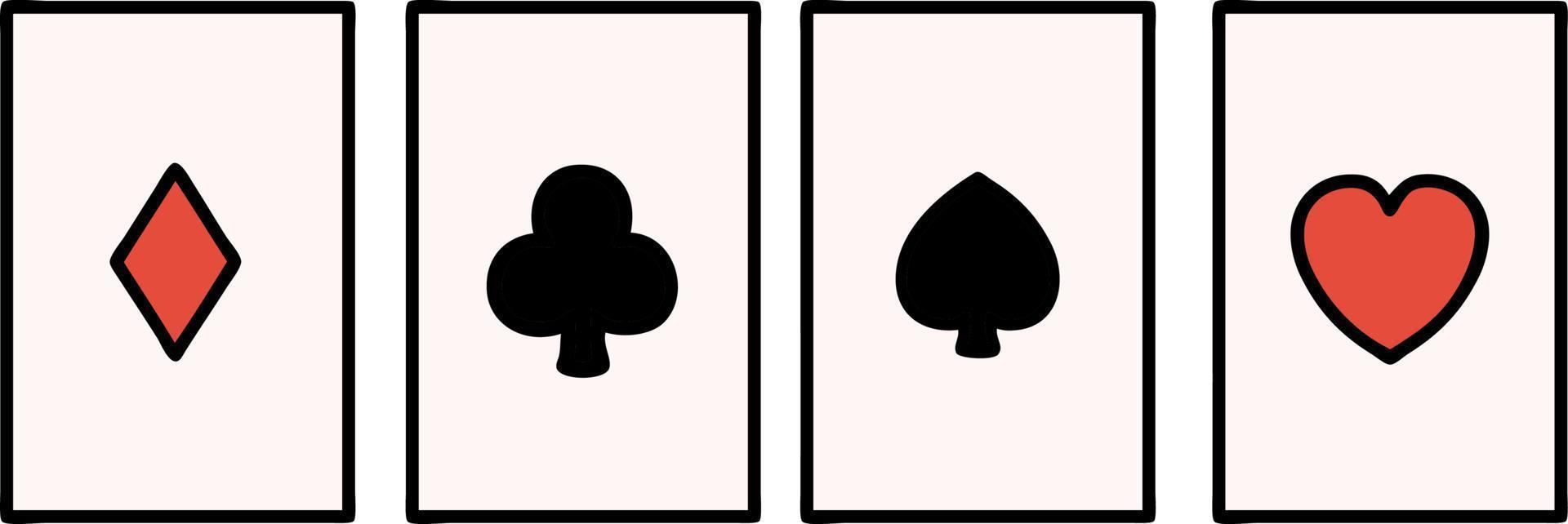 traditional tattoo of a set of cards vector