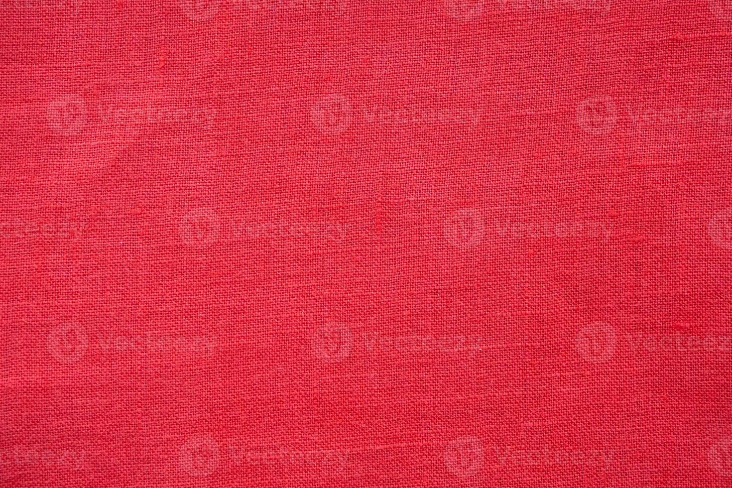 Red color linen canvas texture background photo
