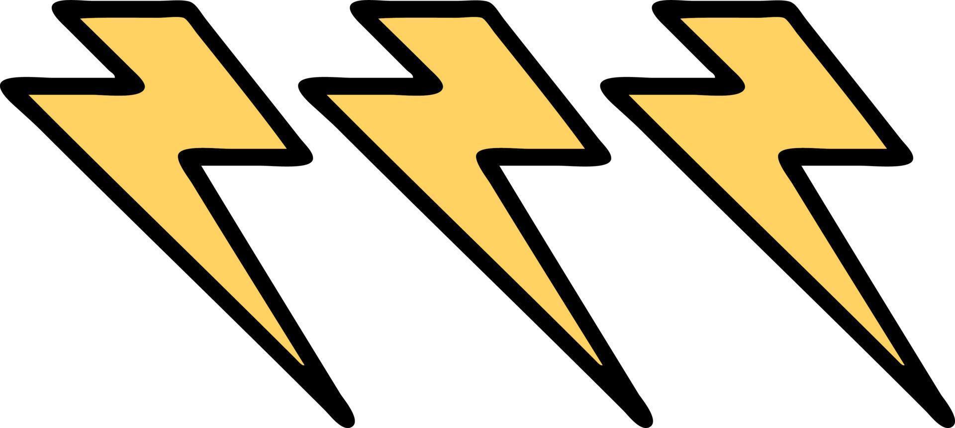 traditional tattoo of lightning  bolts vector