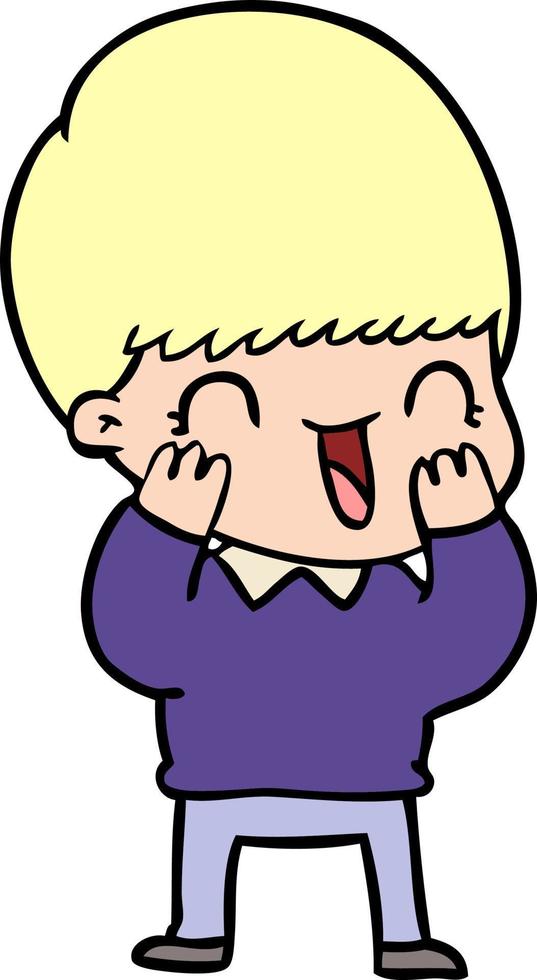 happy cartoon boy vector