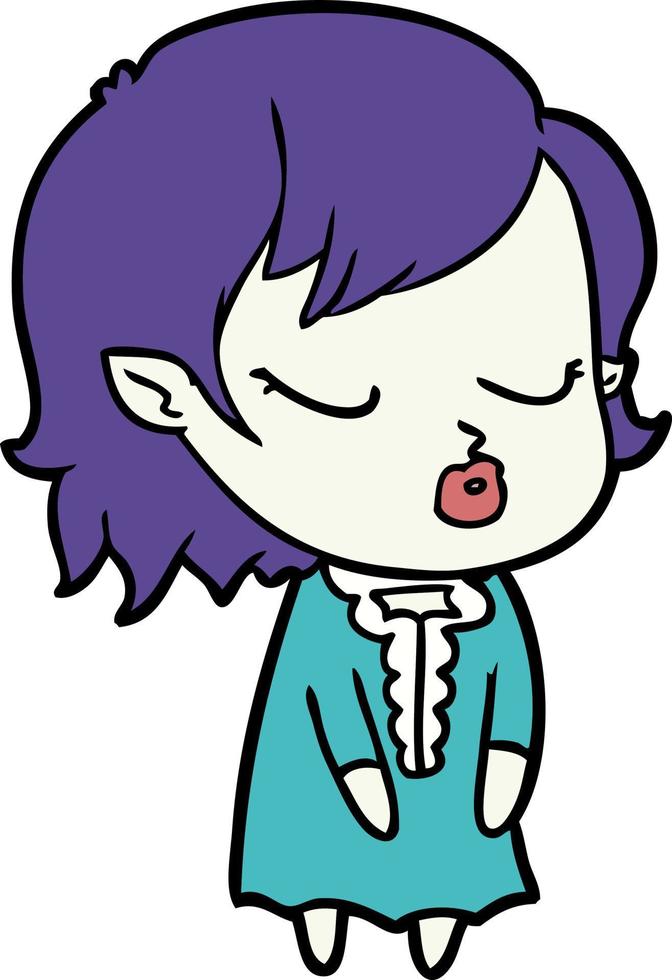 cute cartoon vampire girl vector