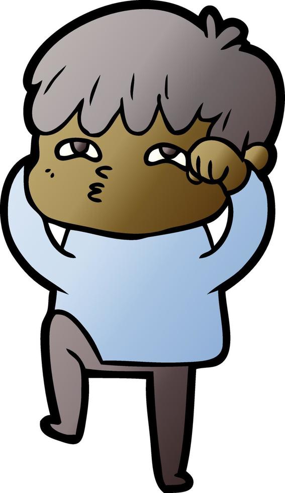 cartoon curious man vector
