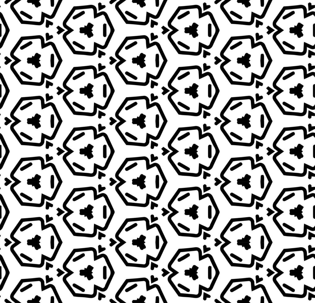 Black and white seamless abstract pattern. Background and backdrop. Grayscale ornamental design. Mosaic ornaments. Vector graphic illustration.