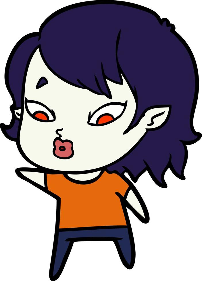 cute cartoon vampire girl vector