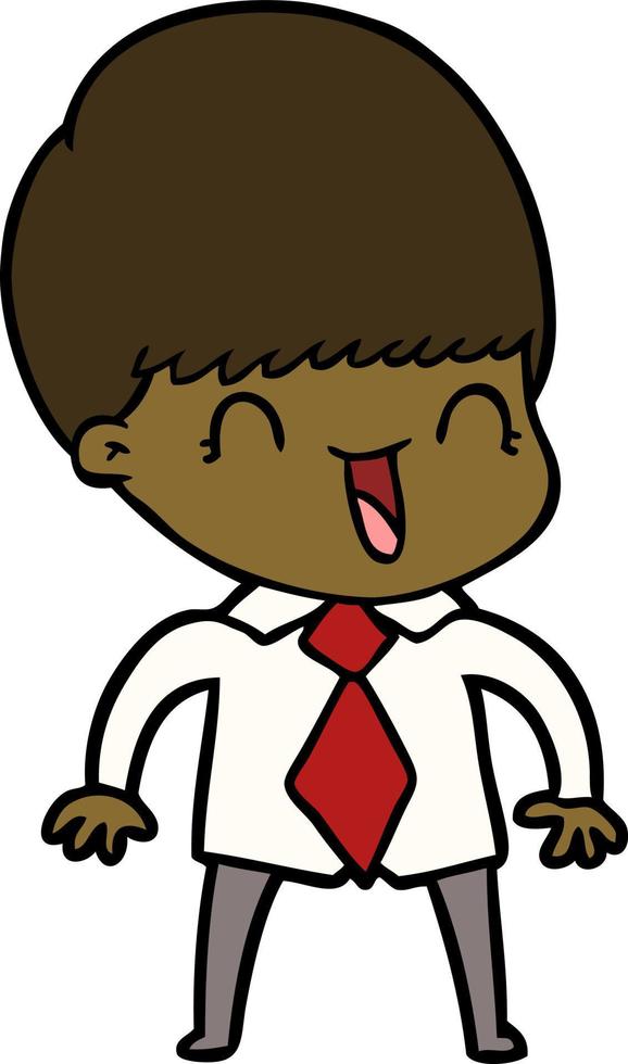 happy cartoon boy vector