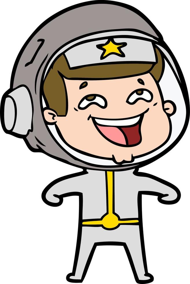 cartoon laughing astronaut vector