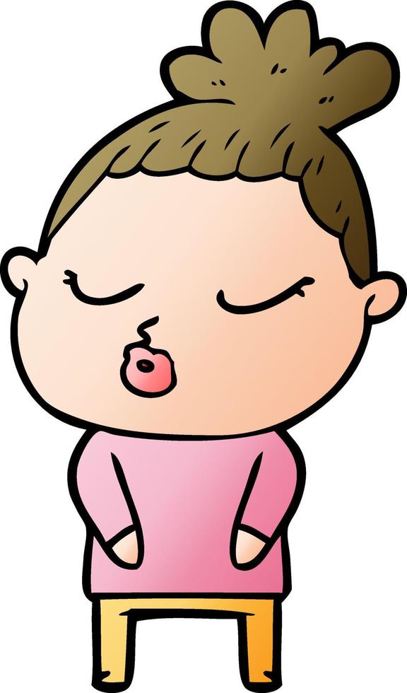 cartoon calm woman vector