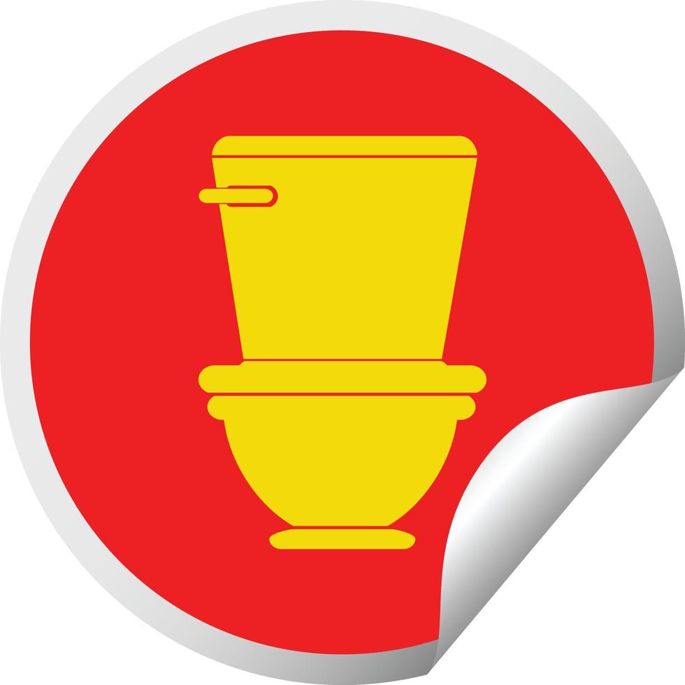 toilet circular peeling sticker vector illustration