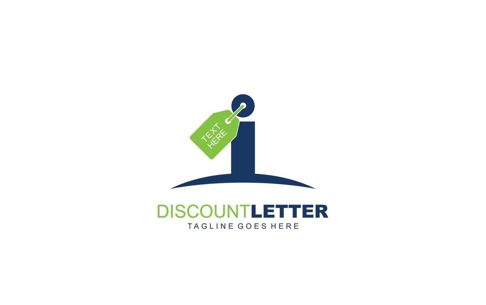 I logo discount for construction company. letter template vector illustration for your brand.