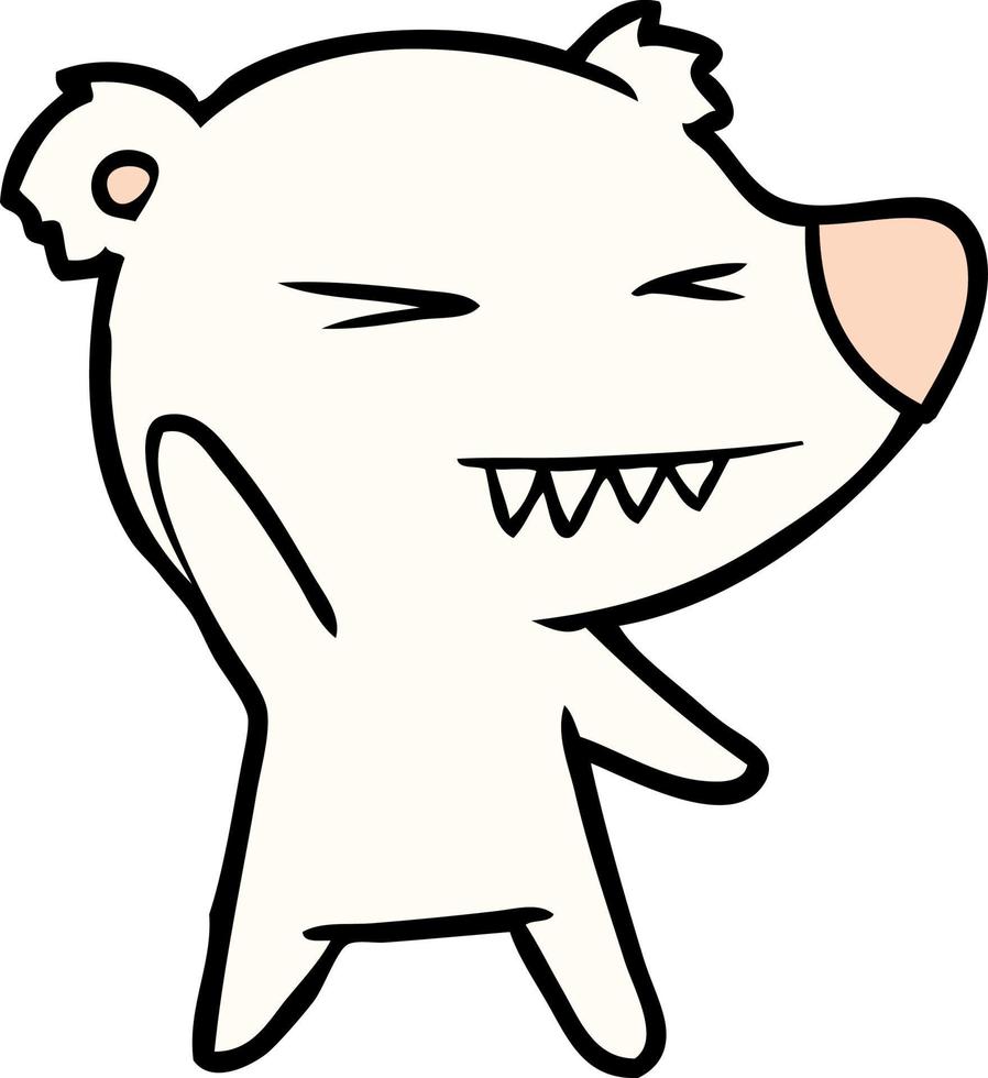 angry polar bear cartoon vector