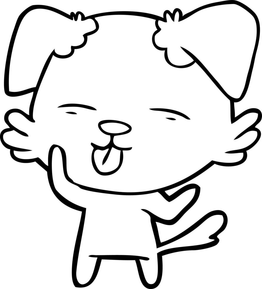 cartoon dog sticking out tongue vector