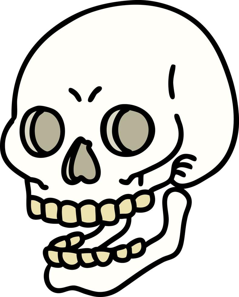 traditional tattoo of a skull vector