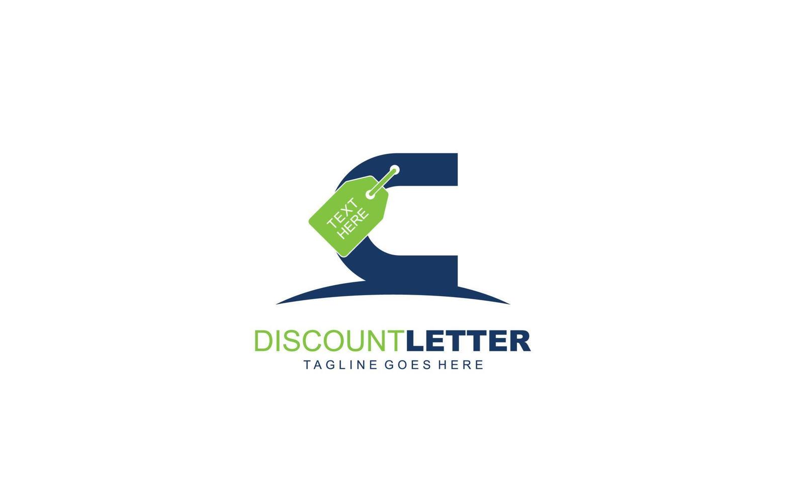 C logo discount for construction company. letter template vector illustration for your brand.