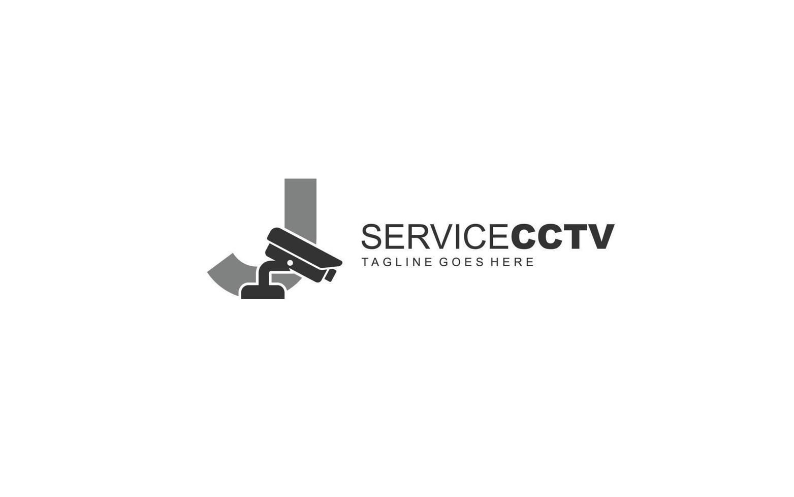 j logo cctv para identidad. ilustración de vector de plantilla de seguridad para su marca.