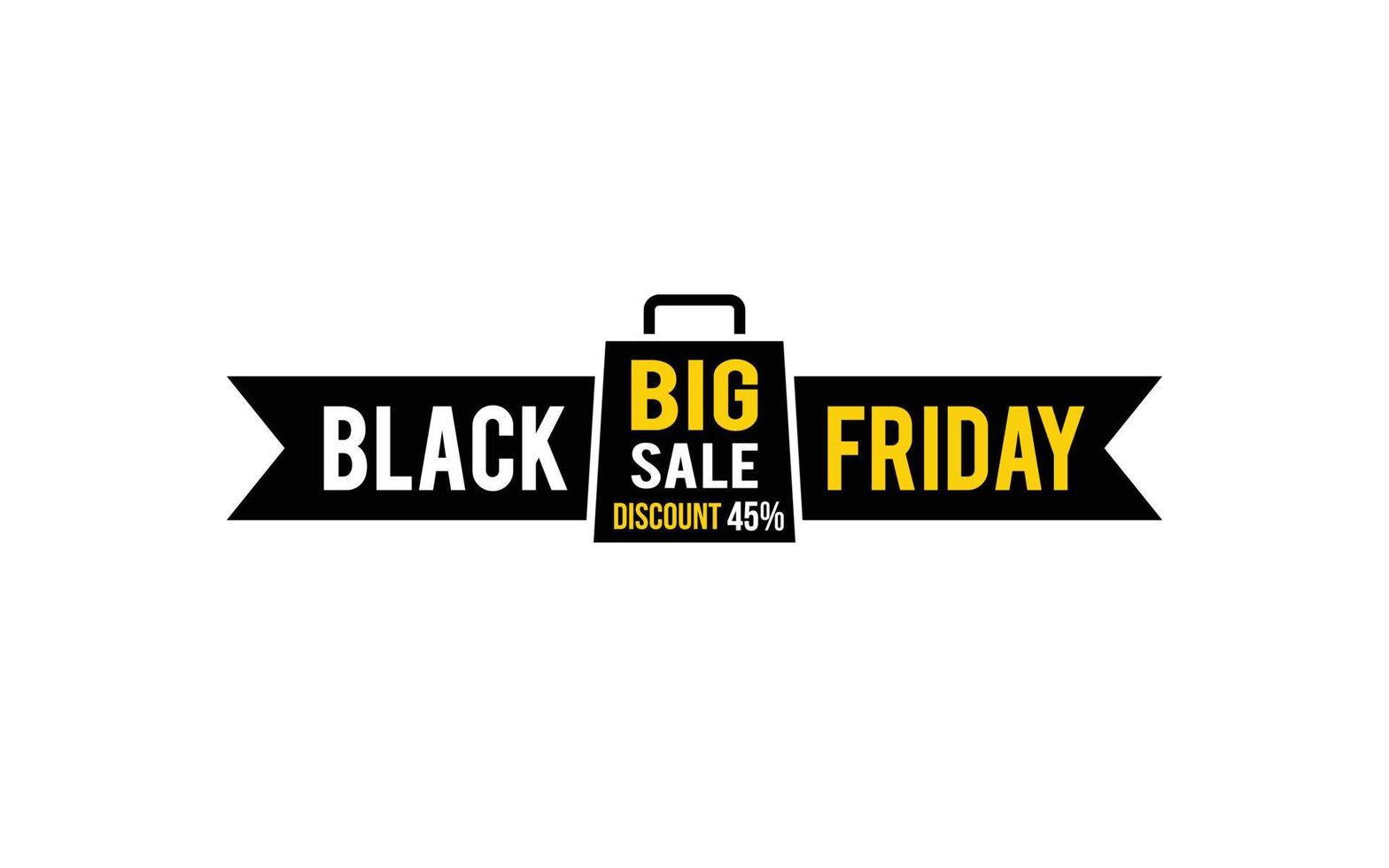 45 Percent discount black friday offer, clearance, promotion banner layout with sticker style. vector