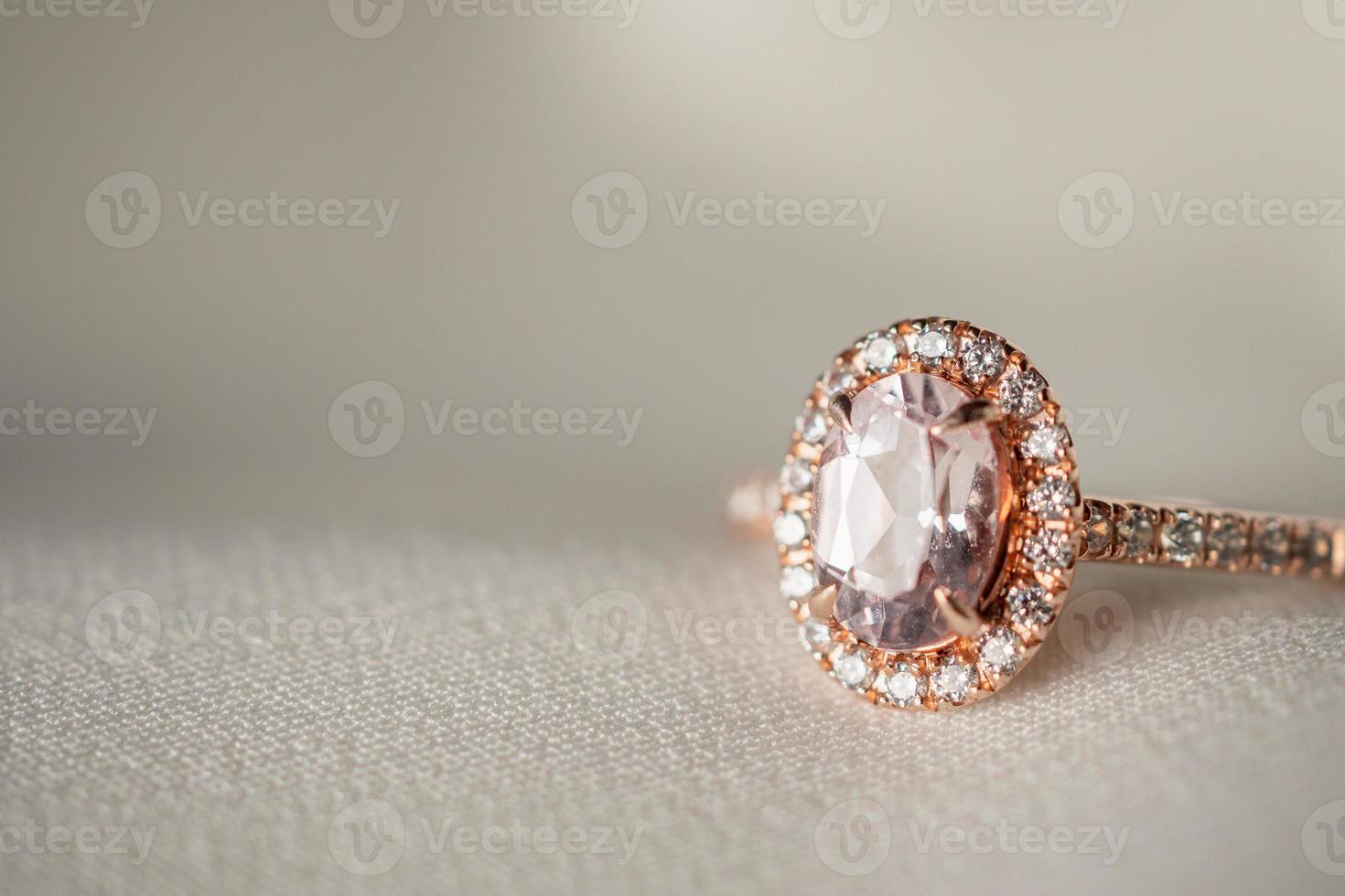 Jewelry wedding diamond ring close up photo