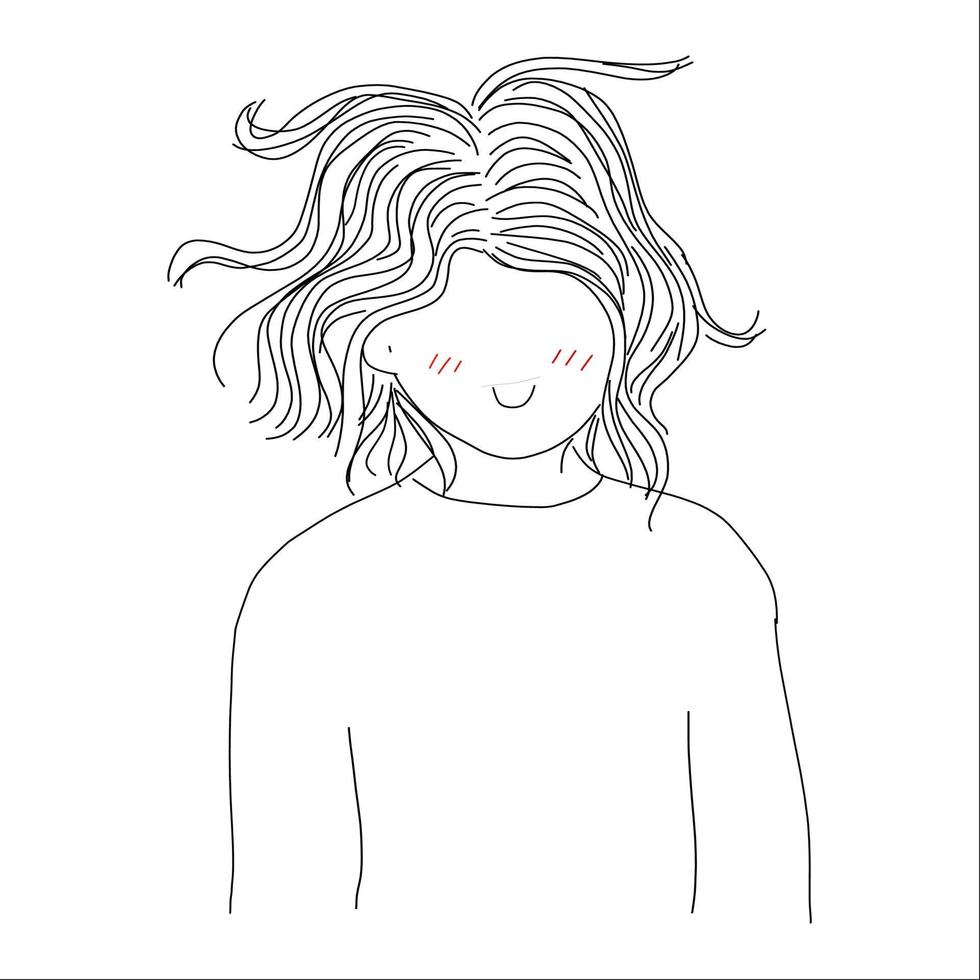 illustration of a girl blushing vector